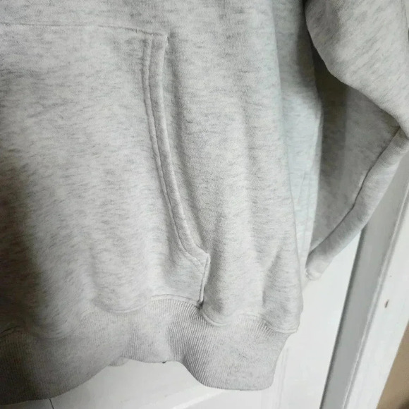 Women's Oversight Plus Size White and  Grey Heathered Hoodie - Size 1x - Picture 7 of 10